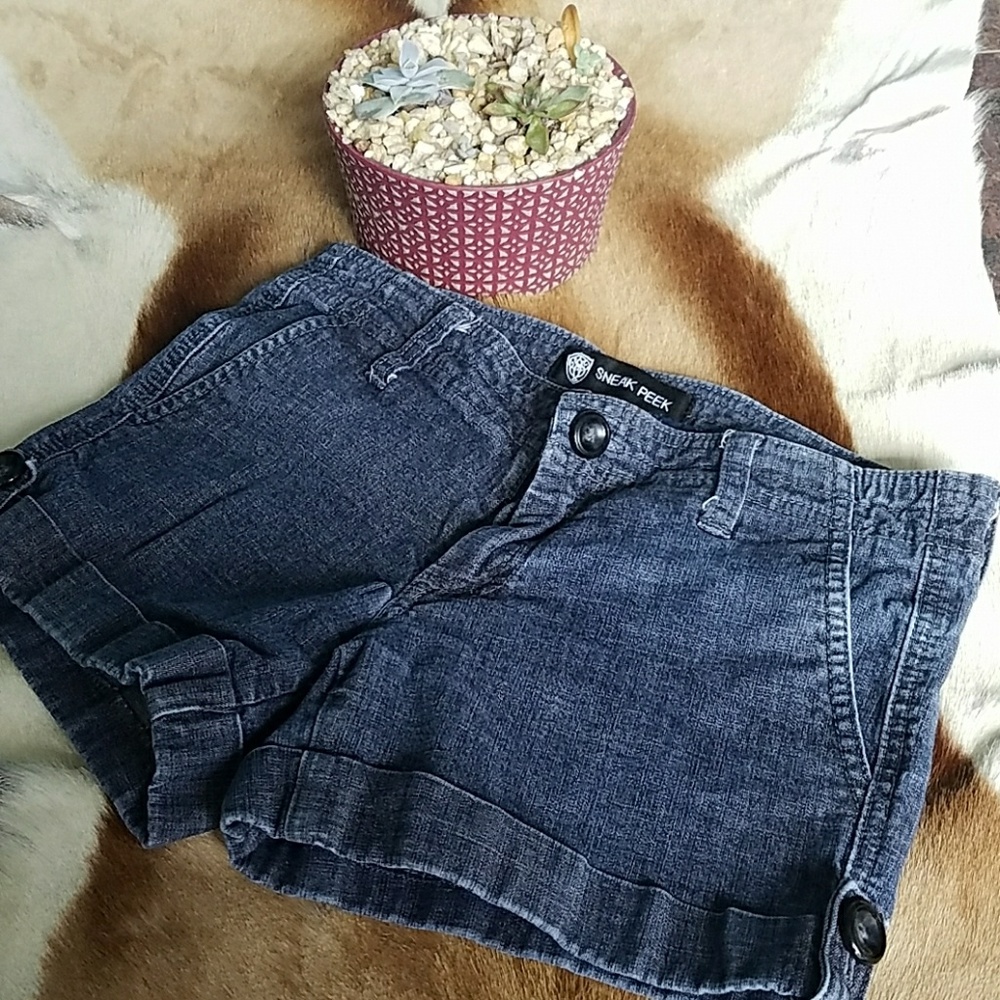 Cuffed Blue Jean Short